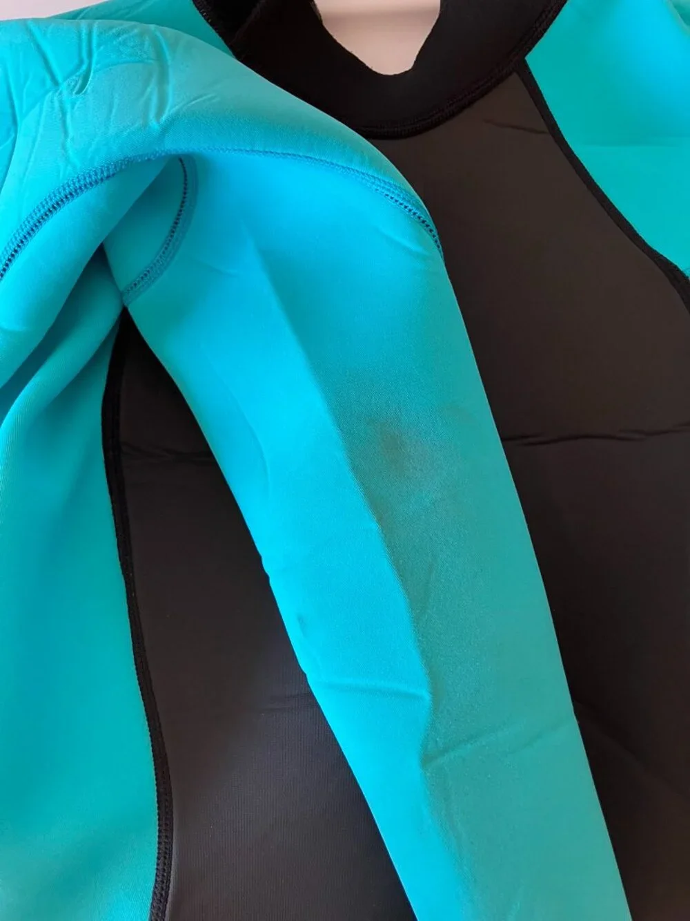 O’Neill Women’s Reactor-2 3/2mm Back Zip Full Wetsuit Size 10 Black Aqua